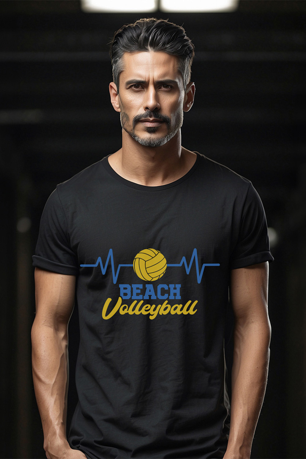 Heartbeat beach volleyball graphic design for volleyball lovers pinterest preview image.