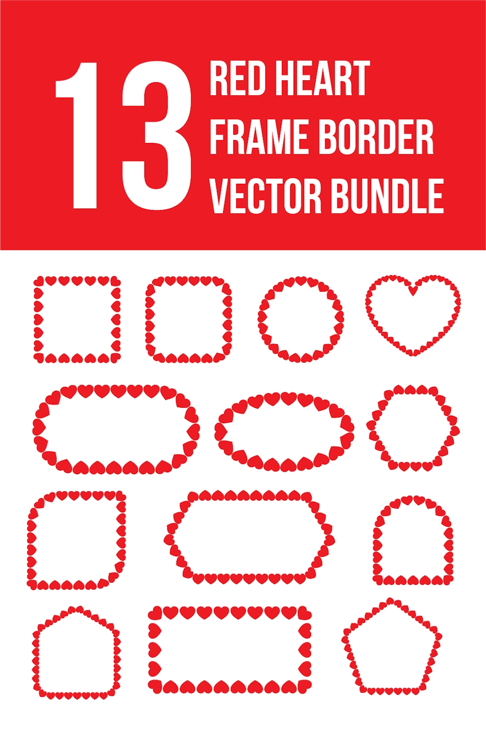 red heart frame vector bundle set pinterest preview image.