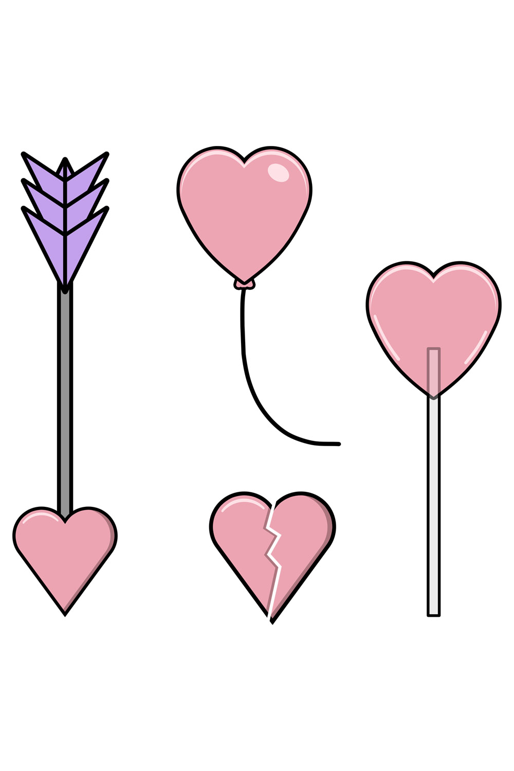 Love Heart Arrow Balloon Lollipop pinterest preview image.