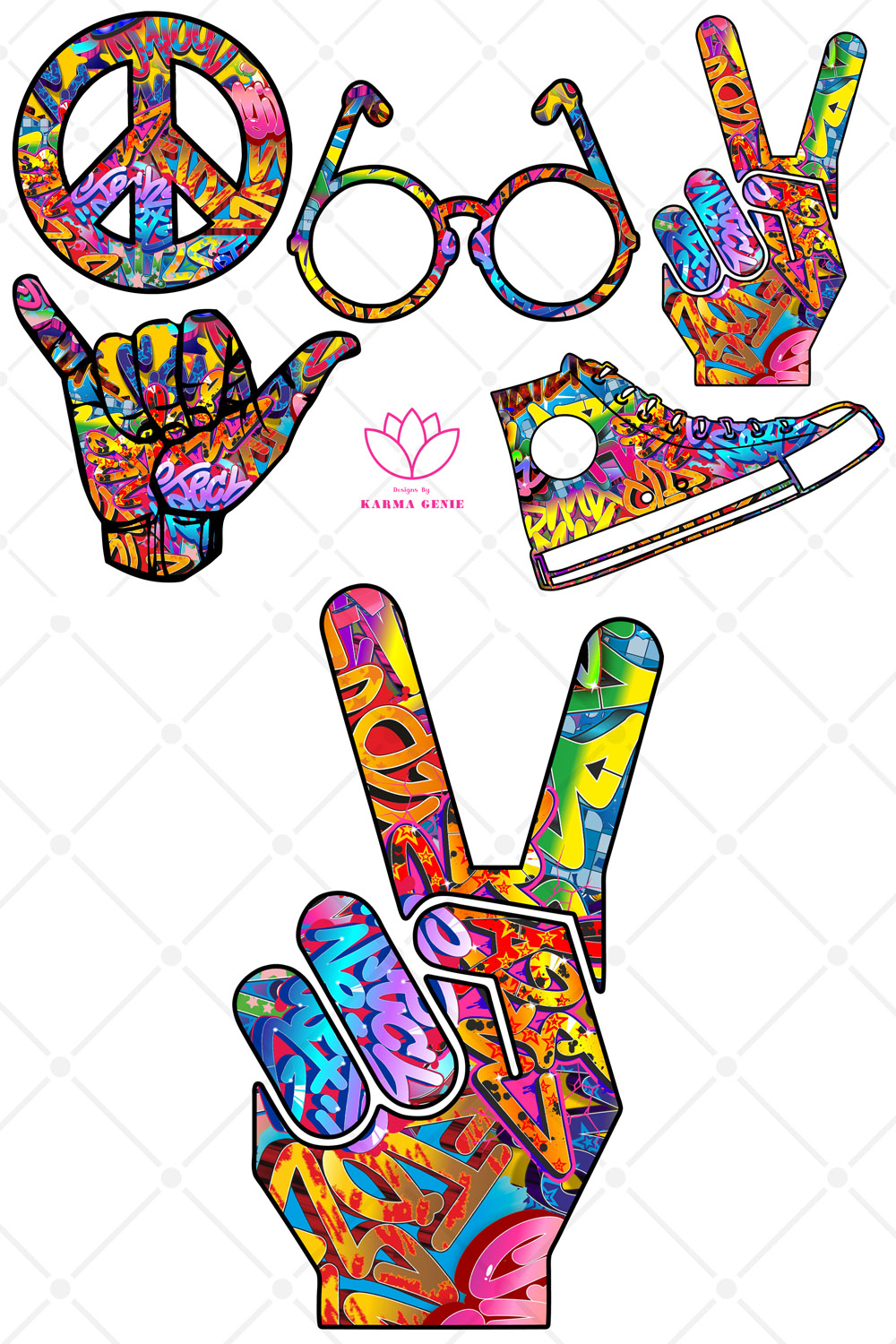 Hippie Graphic Png Design Elements pinterest preview image.