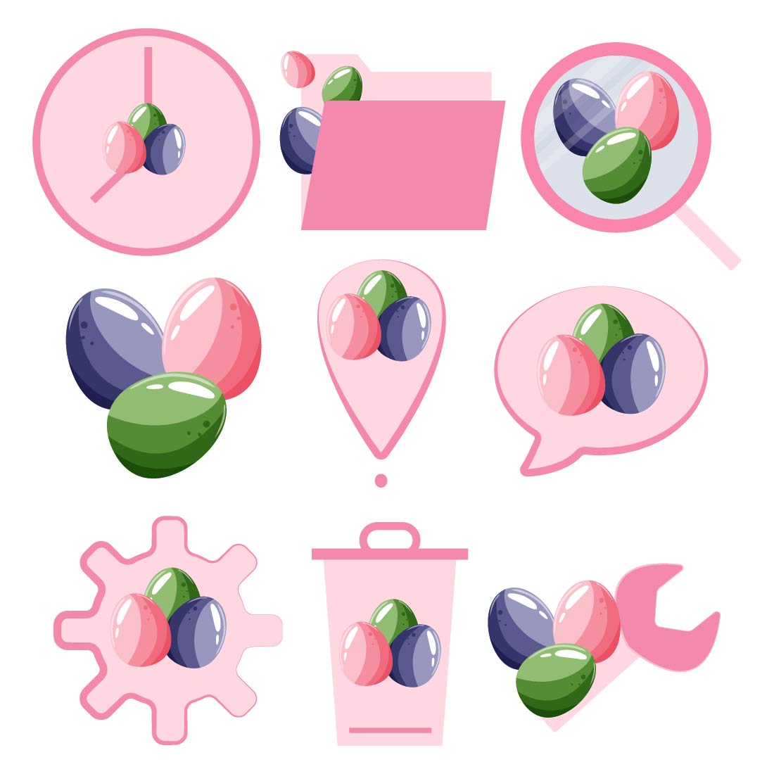 icons for the Easter holiday preview image.