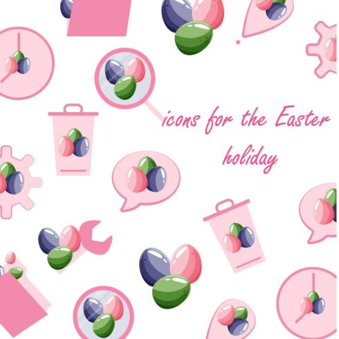 icons for the Easter holiday cover image.