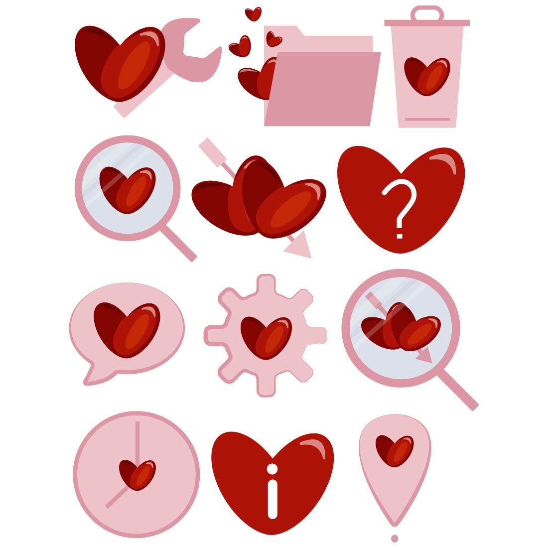 simple icons for Valentines Day preview image.