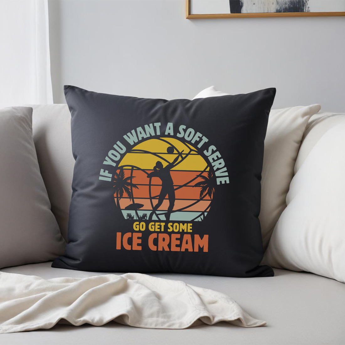 if you want soft serve volleyball graphic design pillow mockup mockup 421