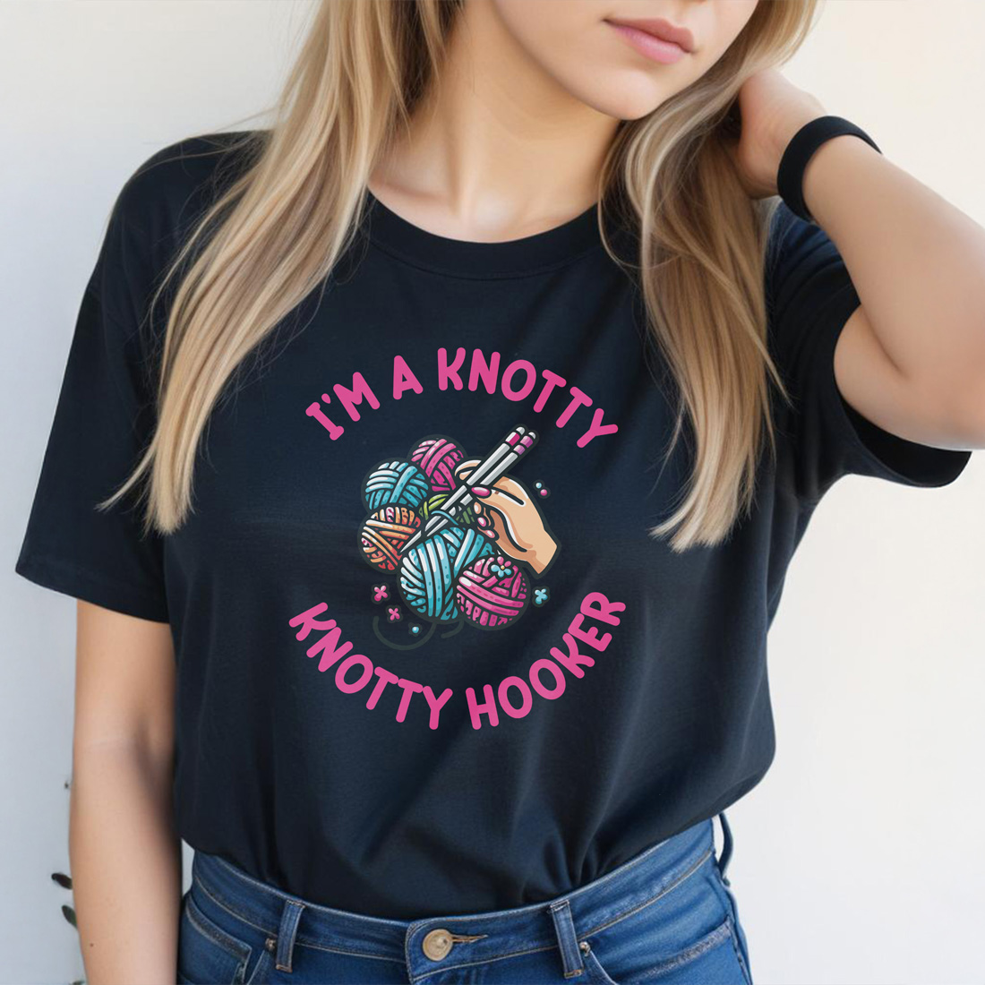 im a knotty graphic design black female tshirt front mockup 141