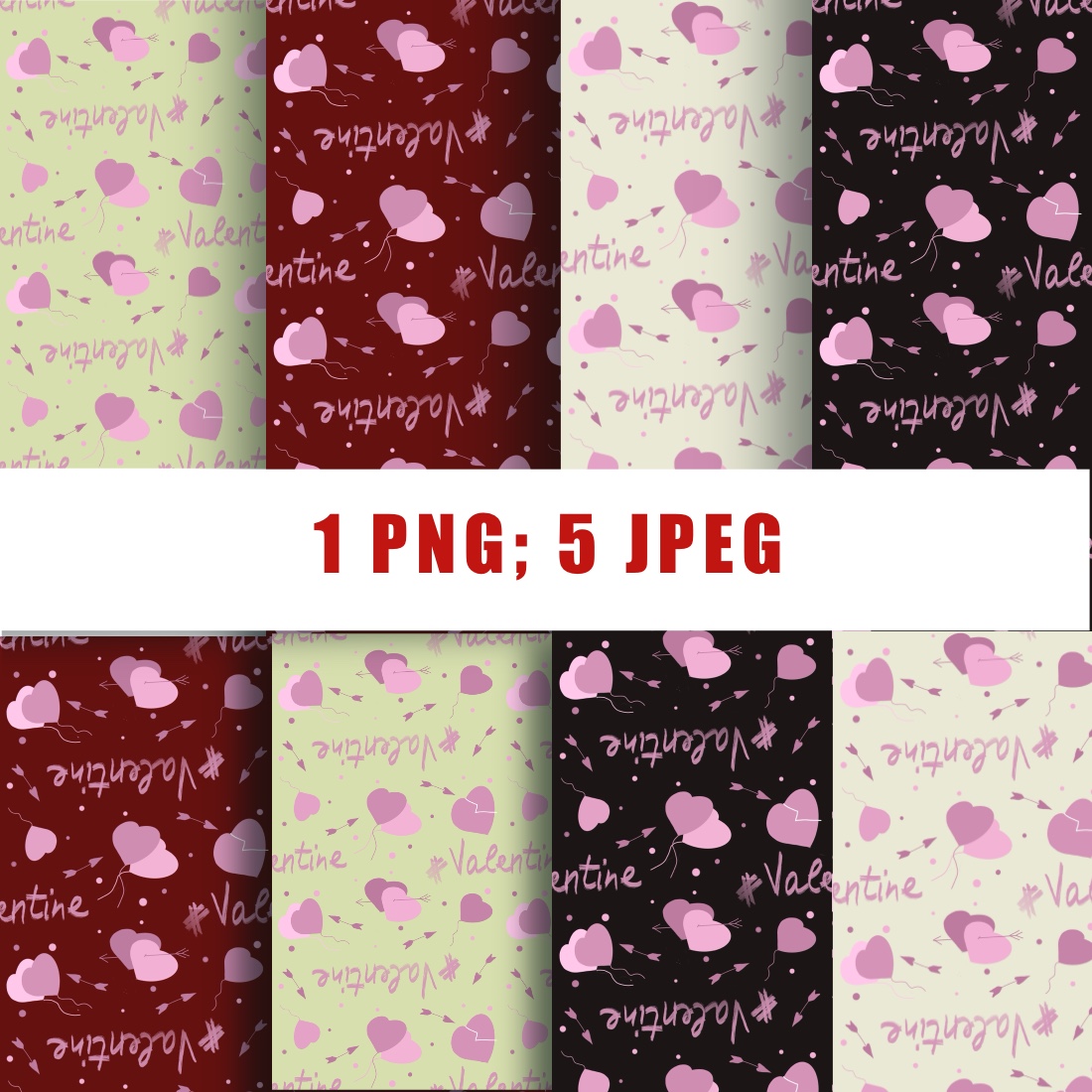 Love Seamless Patterns with Hearts preview image.