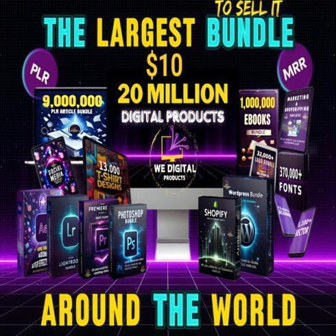 20Million+Digital Products Bundle Resell | Passive Income | Digital Products Bundle | PLR Bundle Digital Products cover image.