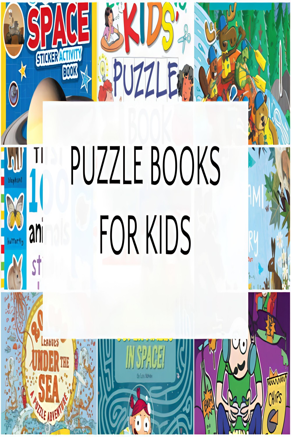 Puzzle Books For Kids pinterest preview image.