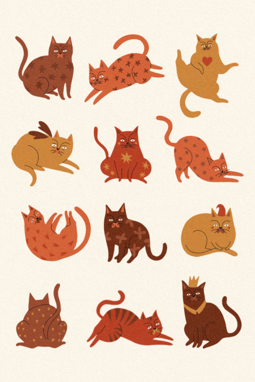 12 unique cat illustrations pinterest preview image.