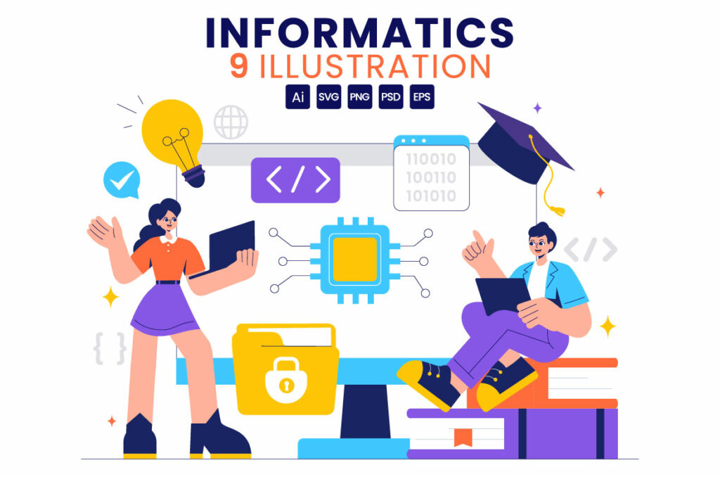9 Informatics Logistics Software Illustration - MasterBundles