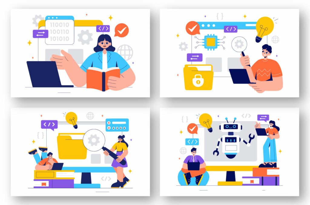 9 Informatics Logistics Software Illustration - MasterBundles