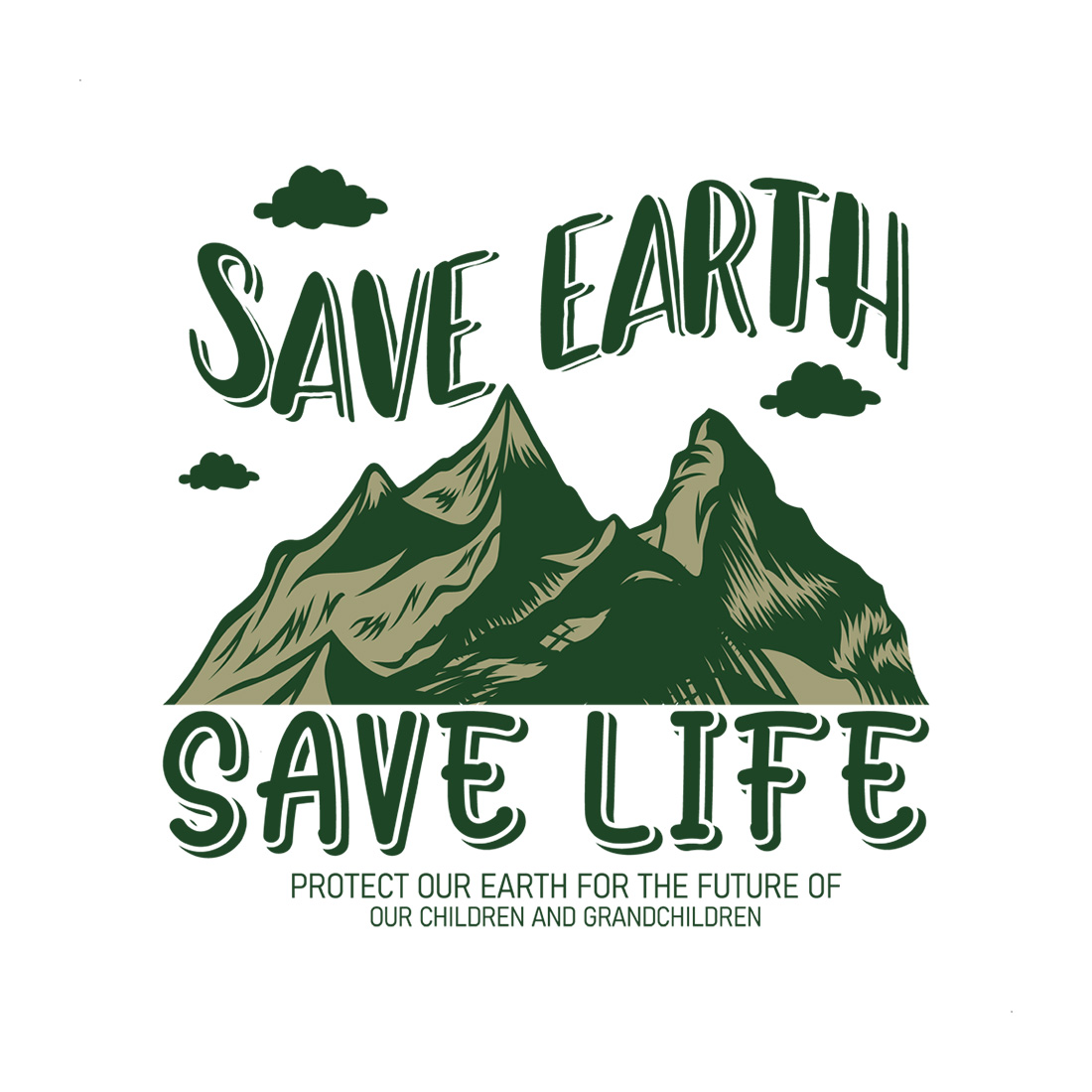 Inspiring 'Save Earth, Save Life' Print for Environmental Awareness cover image.