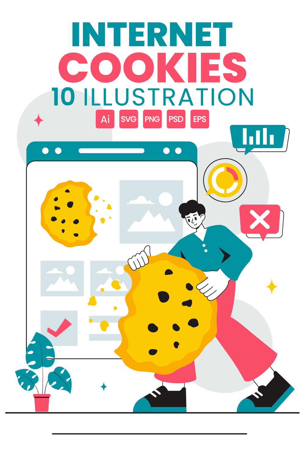 10 Internet Cookies Technology Illustration pinterest preview image.