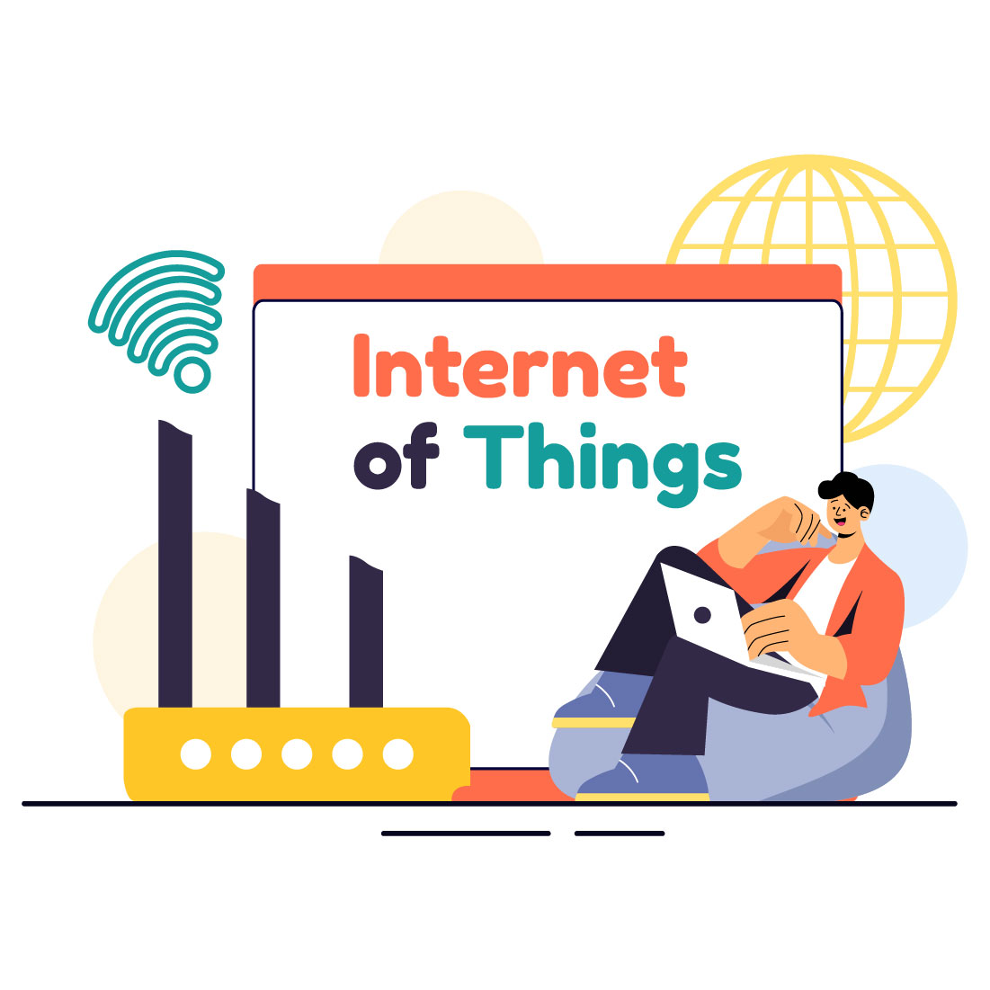 9 IoT Technology Vector Illustration preview image.