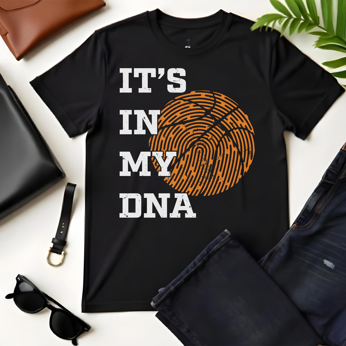 its in my dna black flat tshirt mockup 148