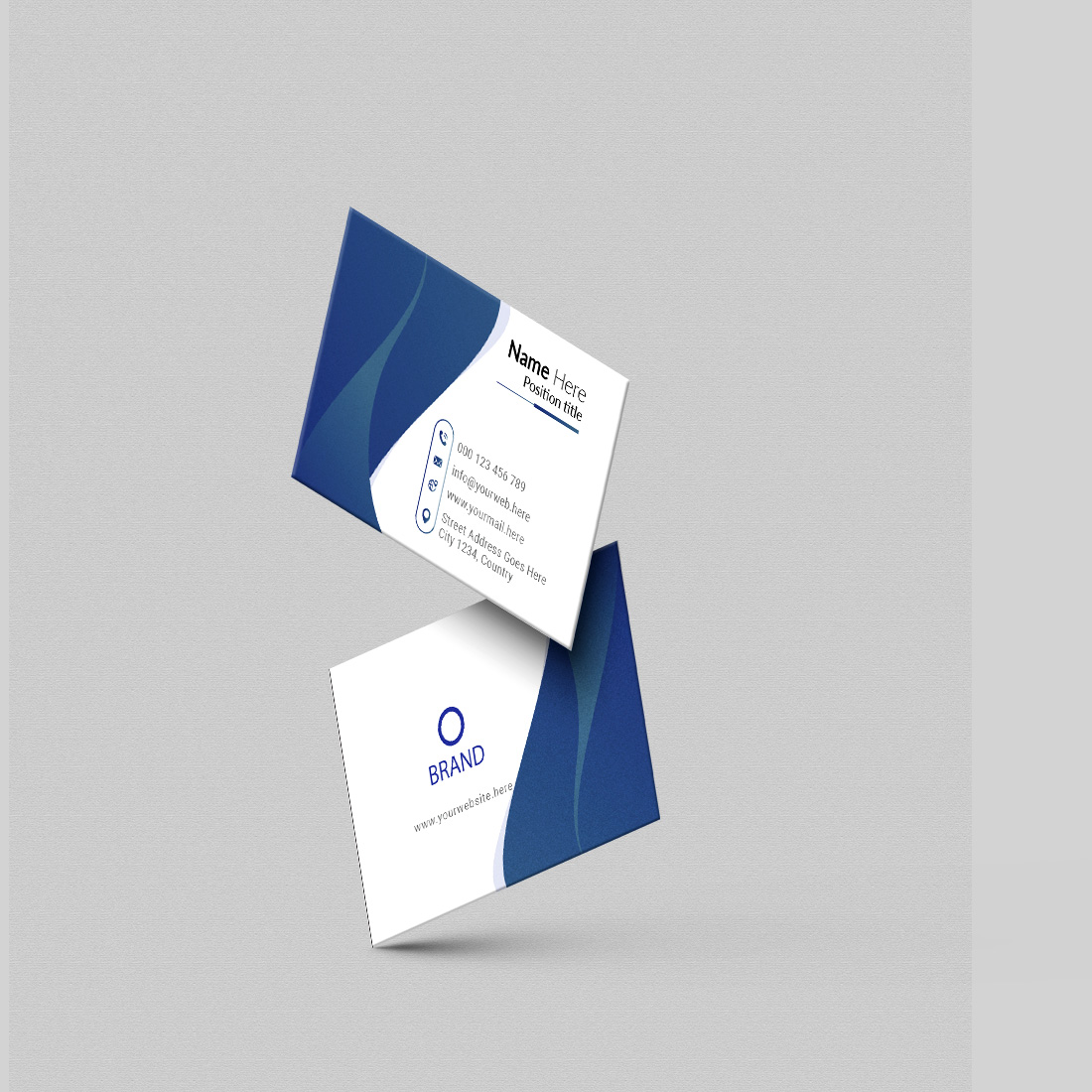 creative and simple modern business card design preview image.