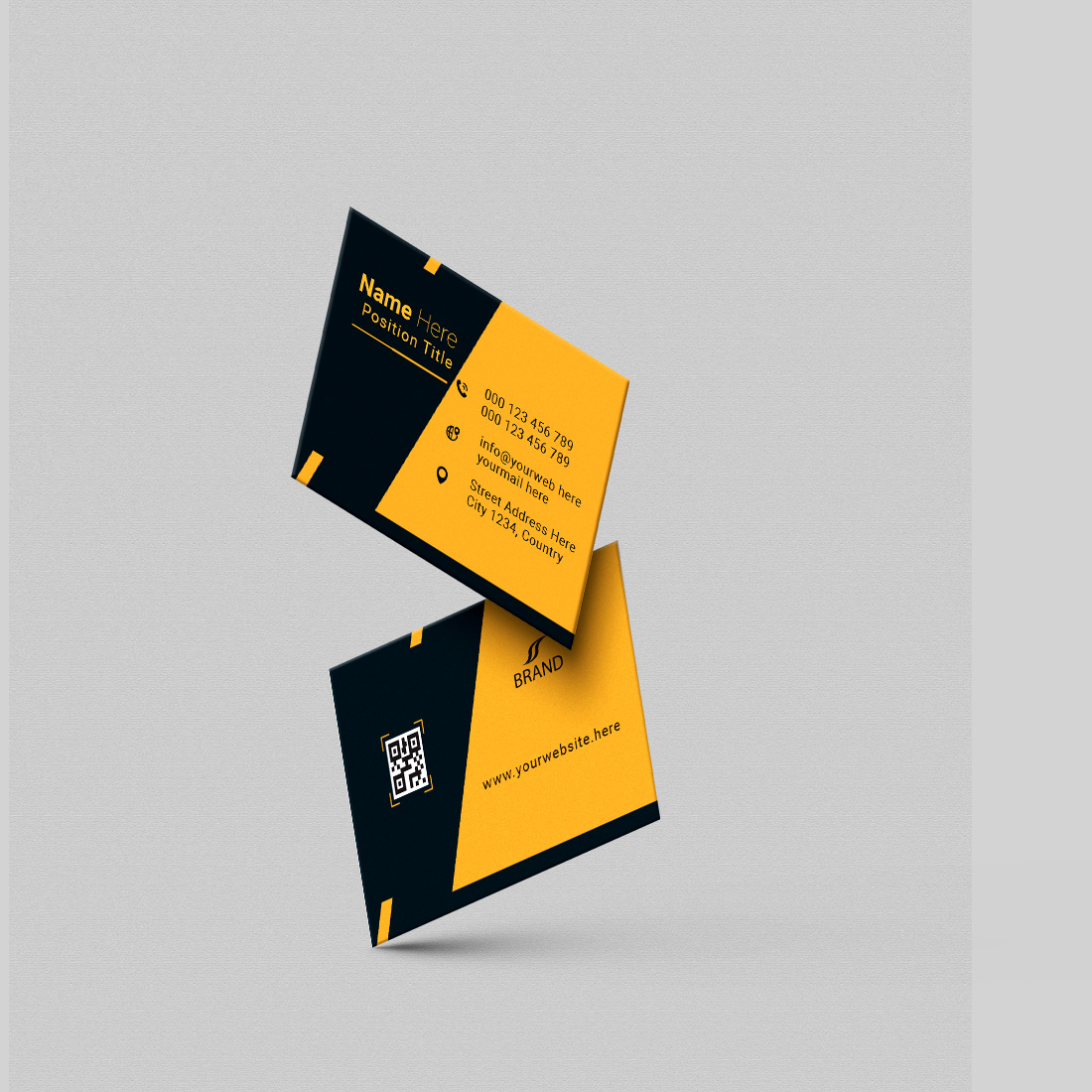 creative and simple modern business card design preview image.