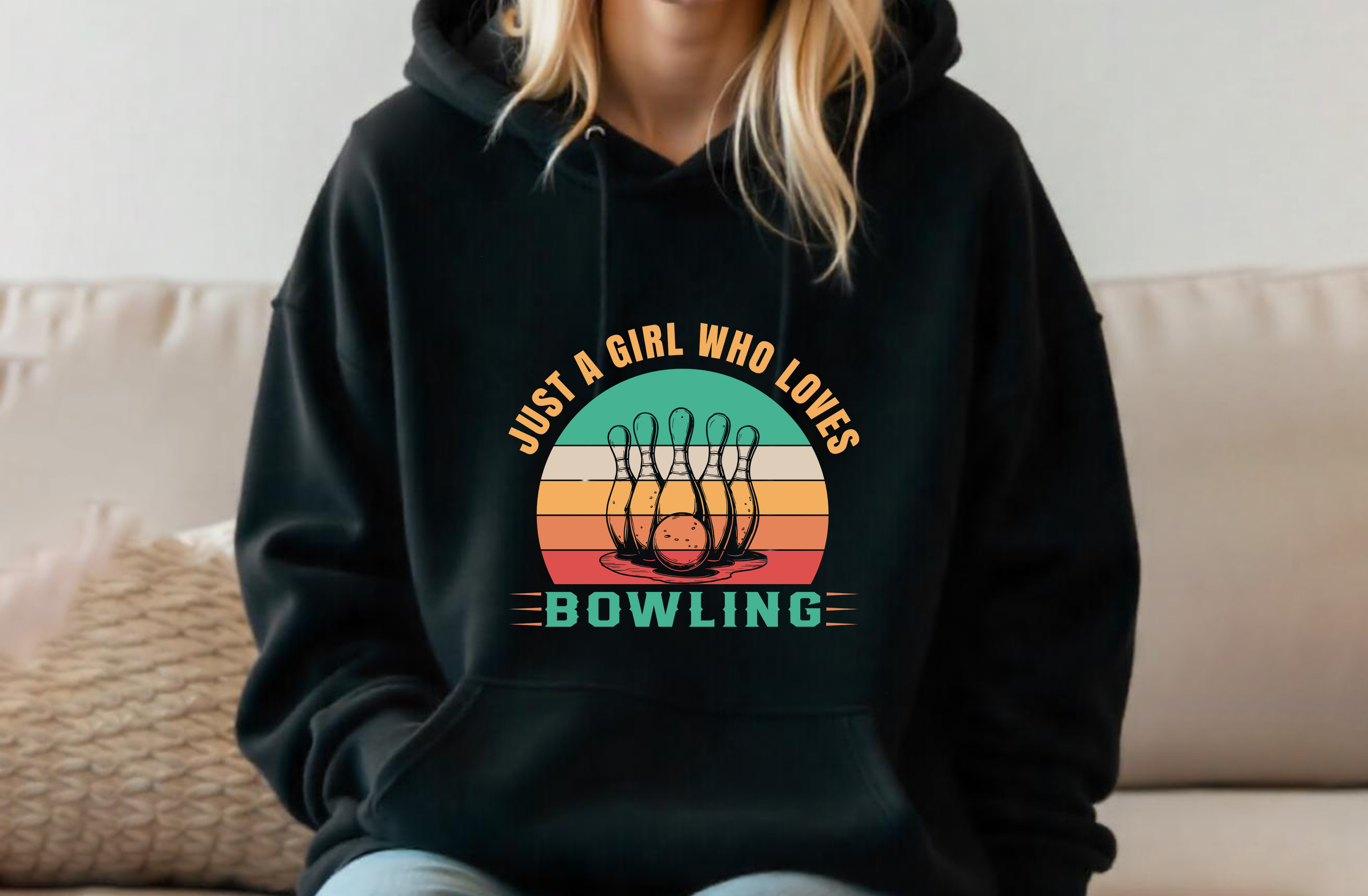 just a girl who loves bowling graphic design female hoodie 63