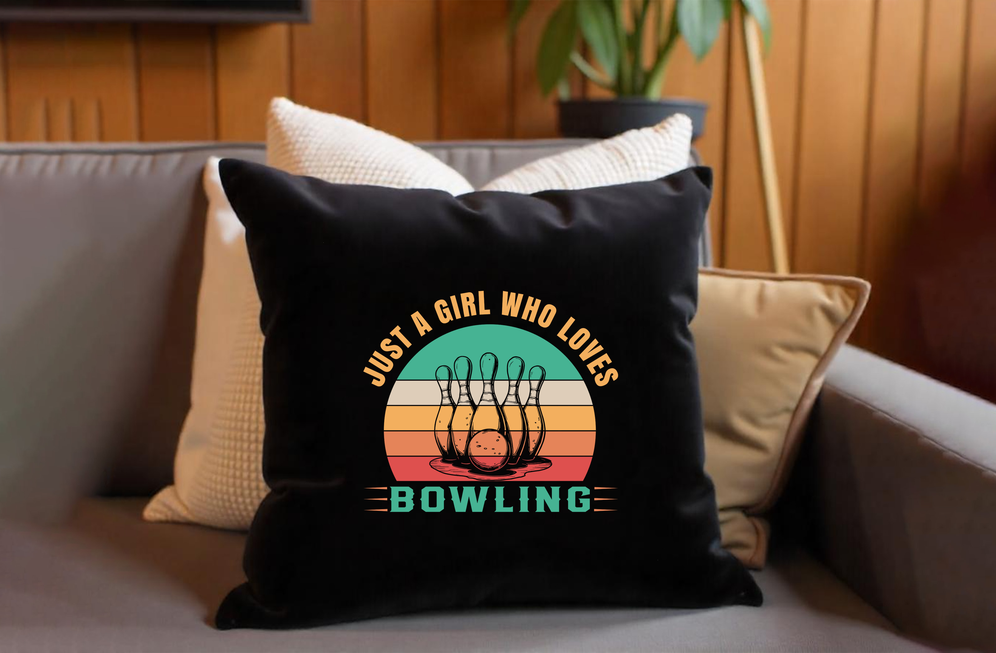 just a girl who loves bowling graphic design pillow 801