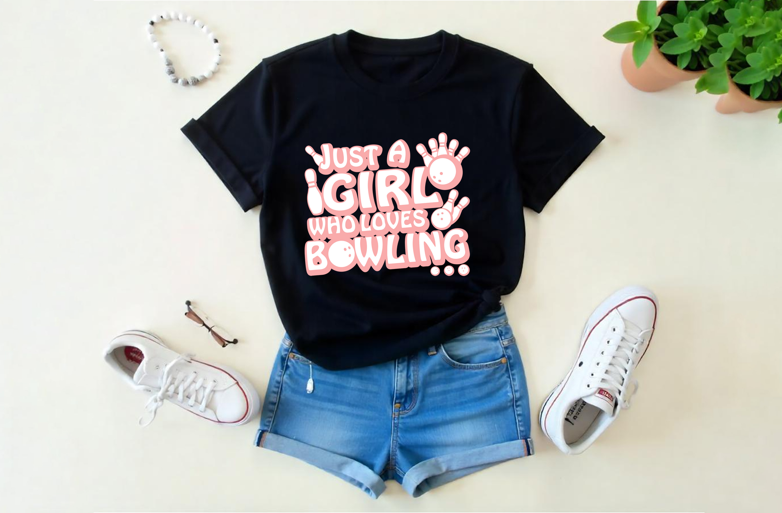 just a girl who loves bowling typography design girl t shirt 964