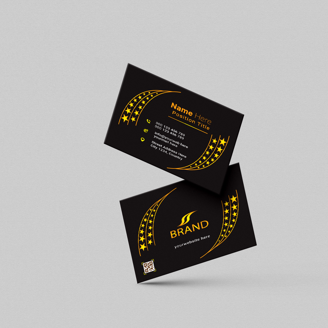 creative and simple modern business card design preview image.