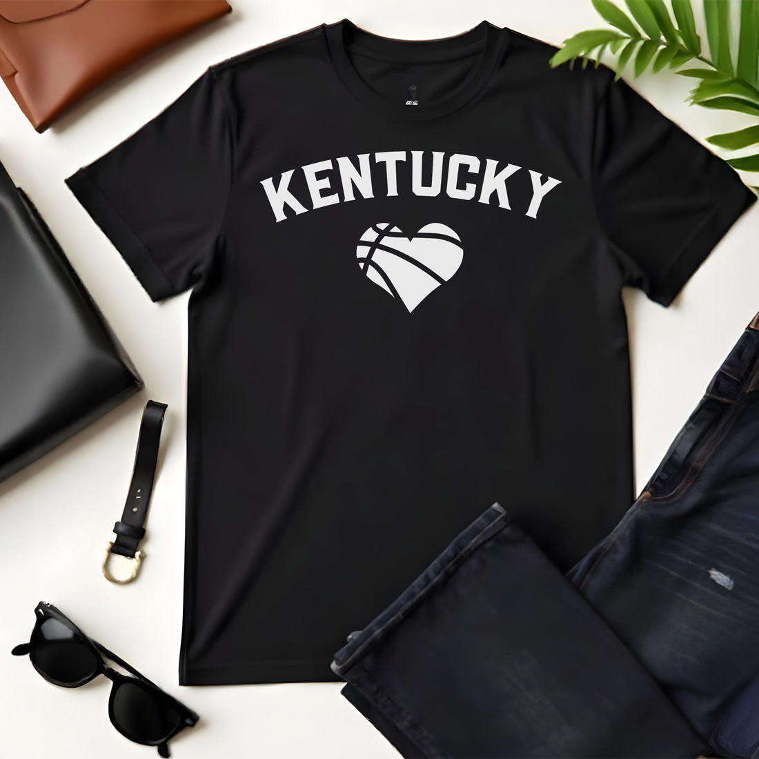 kentucky black flat tshirt mockup 416