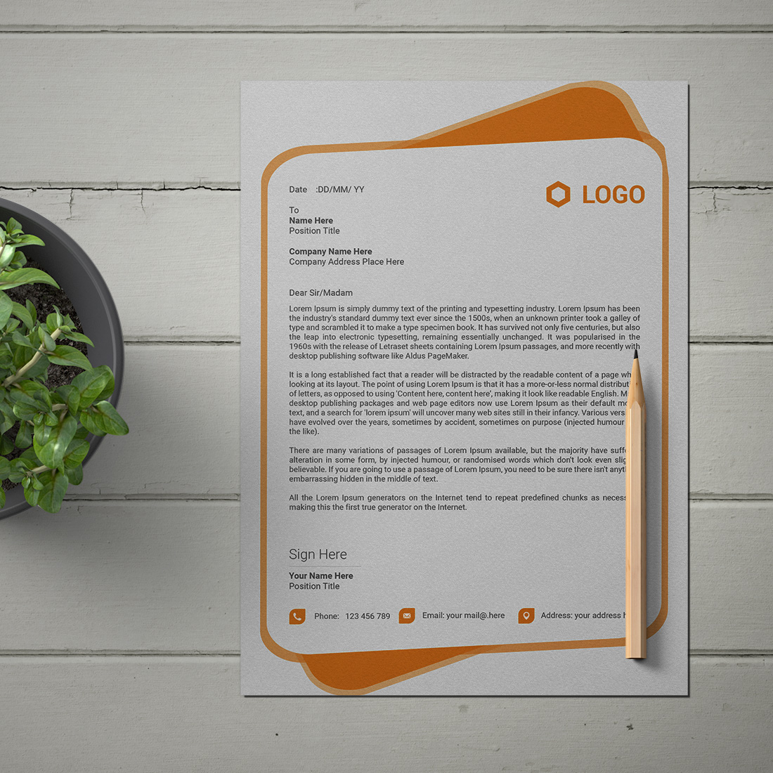 This is a letterhead design This template download contains one color letterhead design preview image.