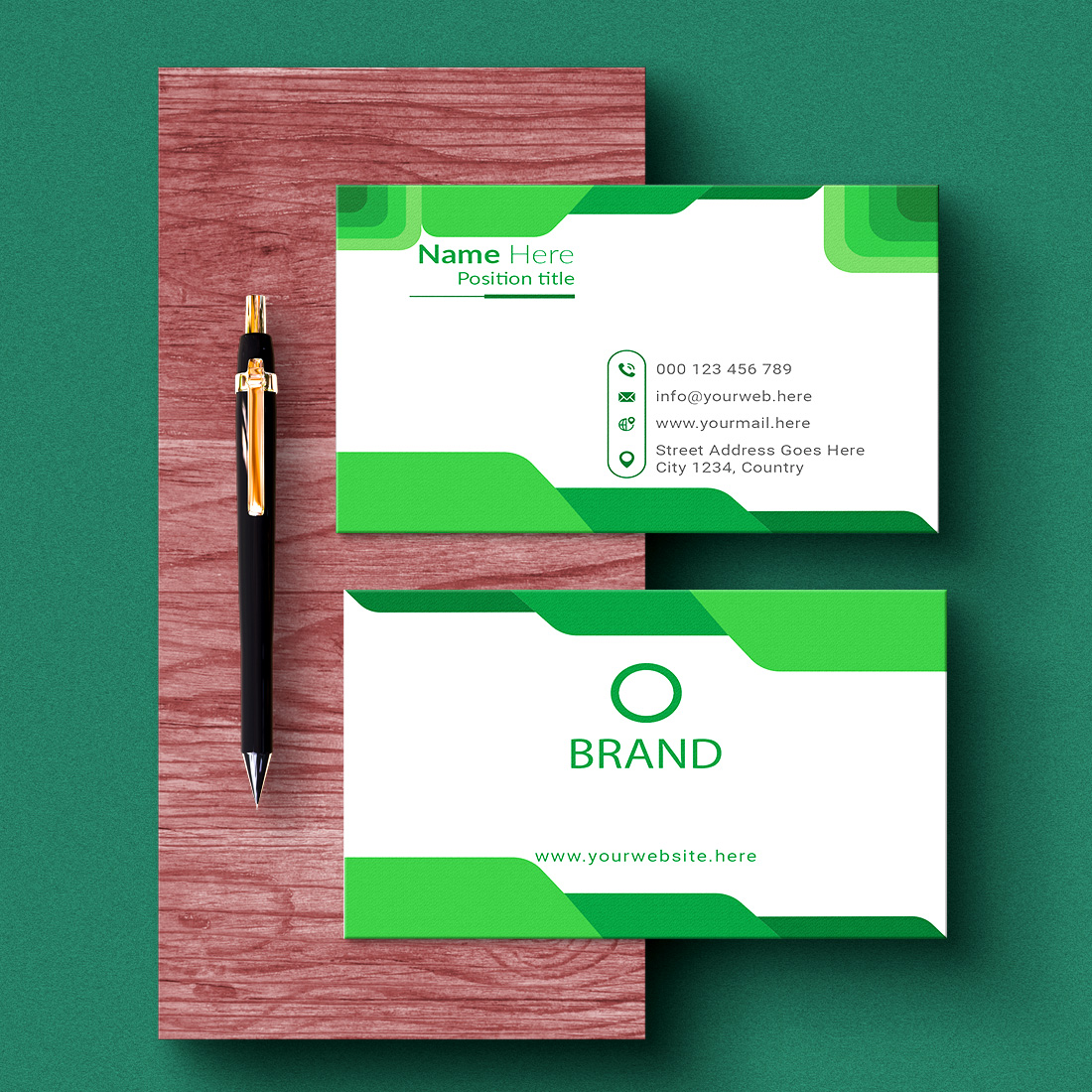 creative and simple modern business card design preview image.