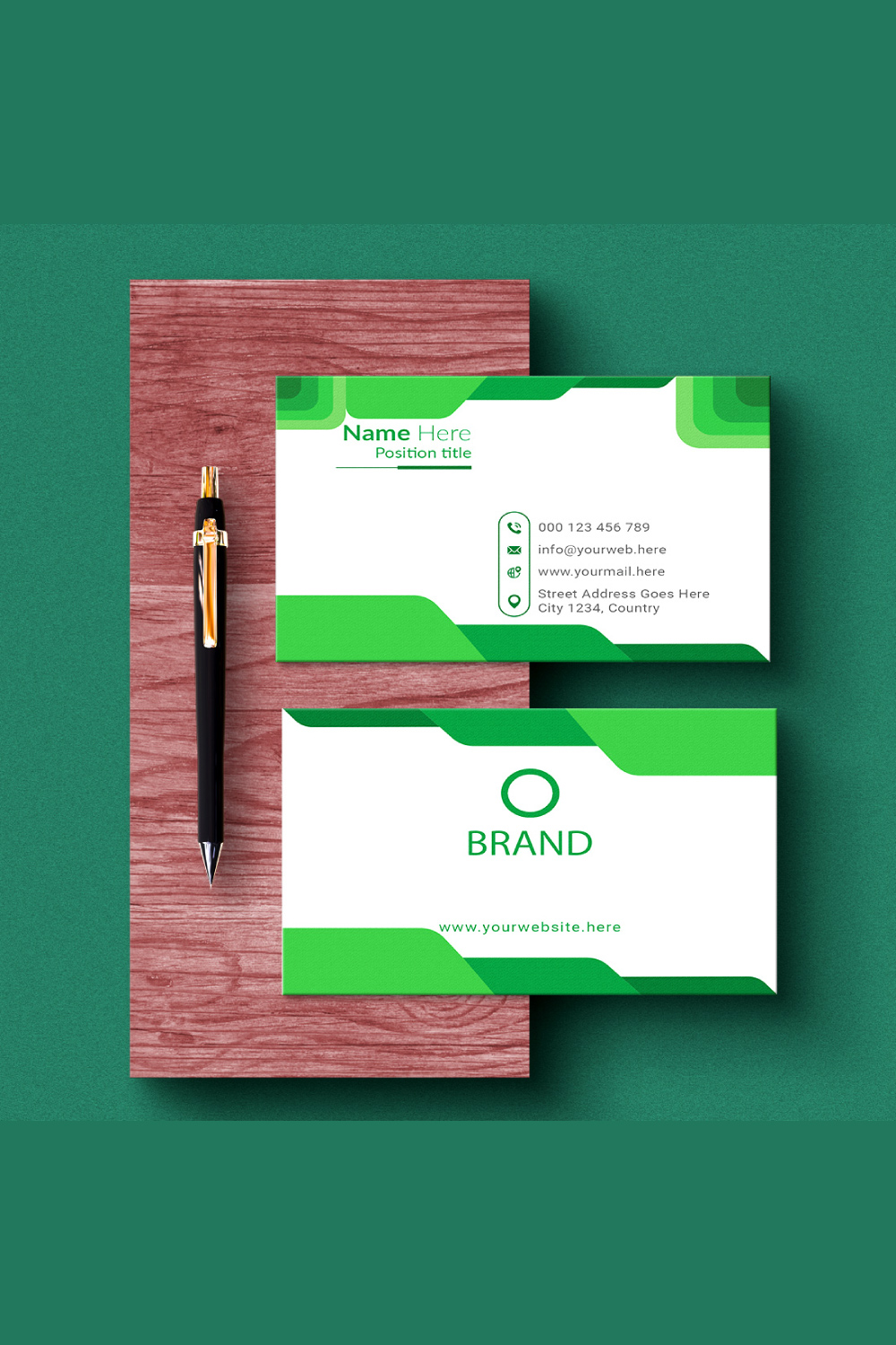 creative and simple modern business card design pinterest preview image.