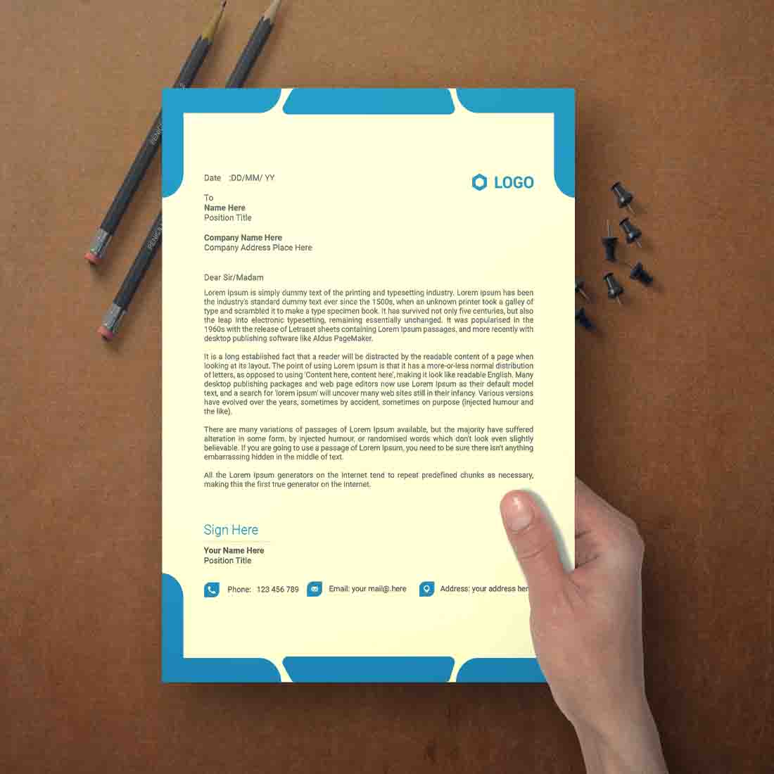 This is a letterhead design This template download contains one color letterhead design cover image.