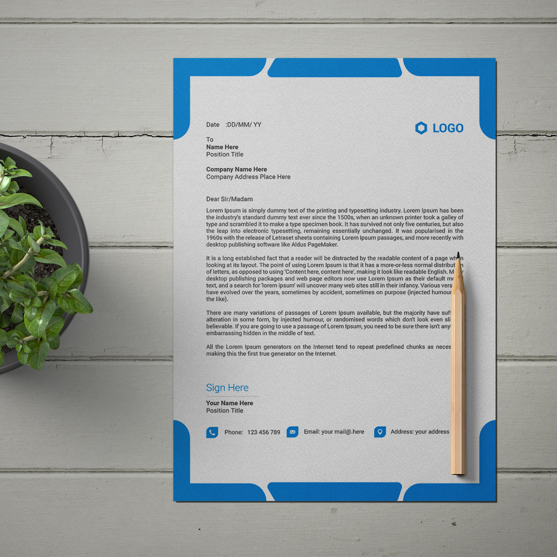 This is a letterhead design This template download contains one color letterhead design preview image.