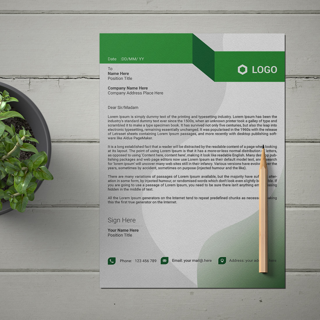 creative and modern Letterhead Design template preview image.