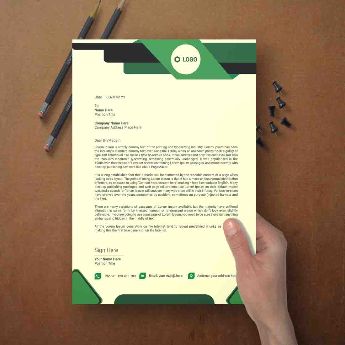 creative and modern Letterhead Design template cover image.