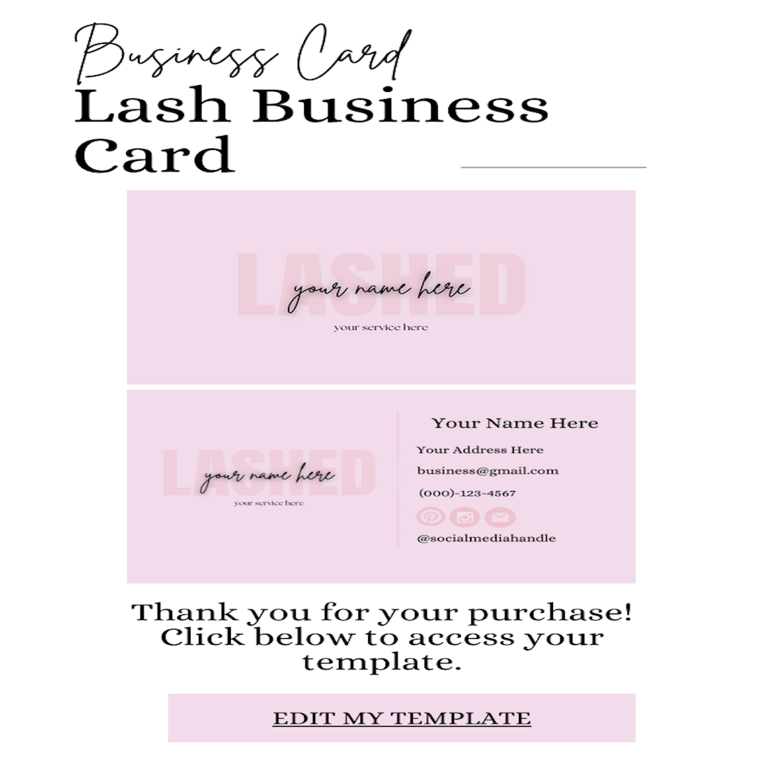 Lash Business Card Fully Customizable cover image.