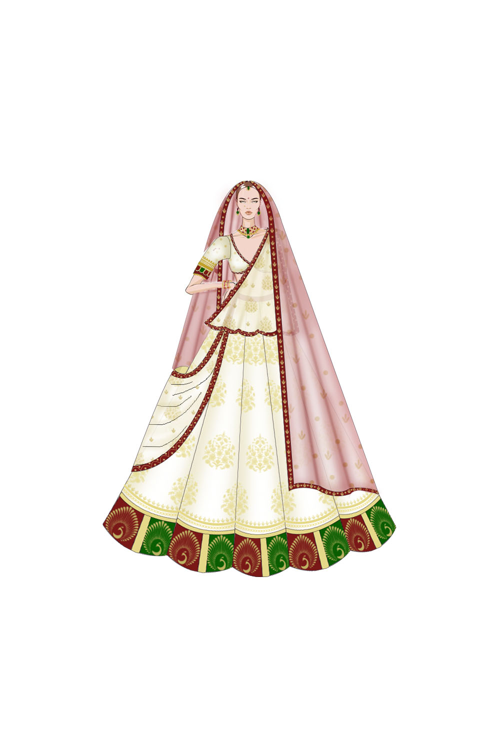 Bridal Illustration for print pinterest preview image.