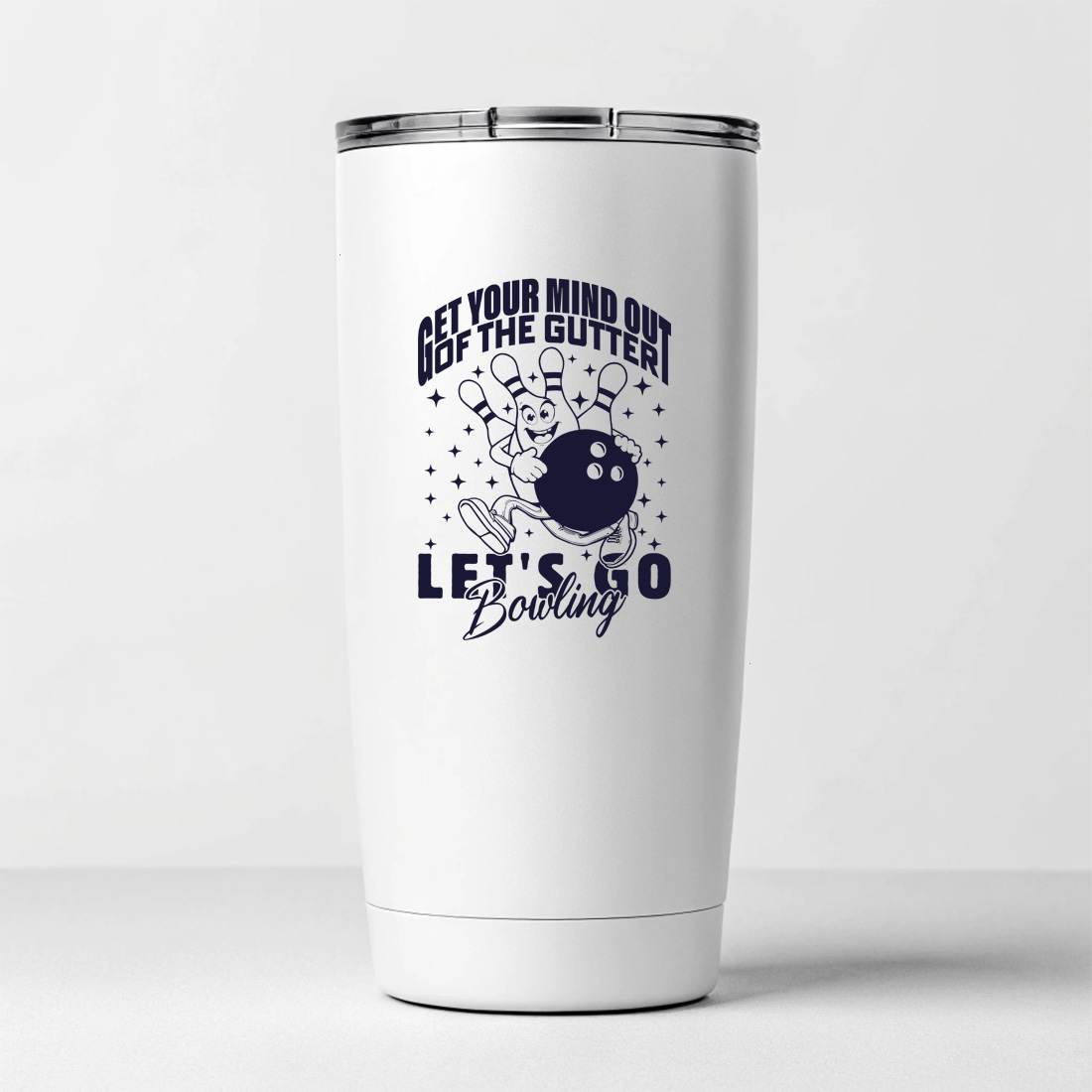 lets go bowling perfect vector illustration for sports enthusiasts 7 white tumblers mockup 388