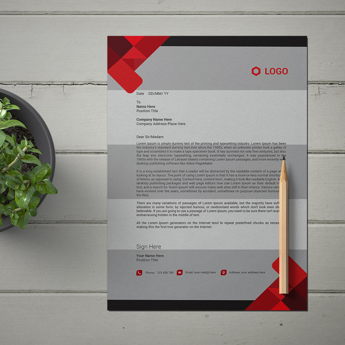 creative and modern Letterhead Design template cover image.