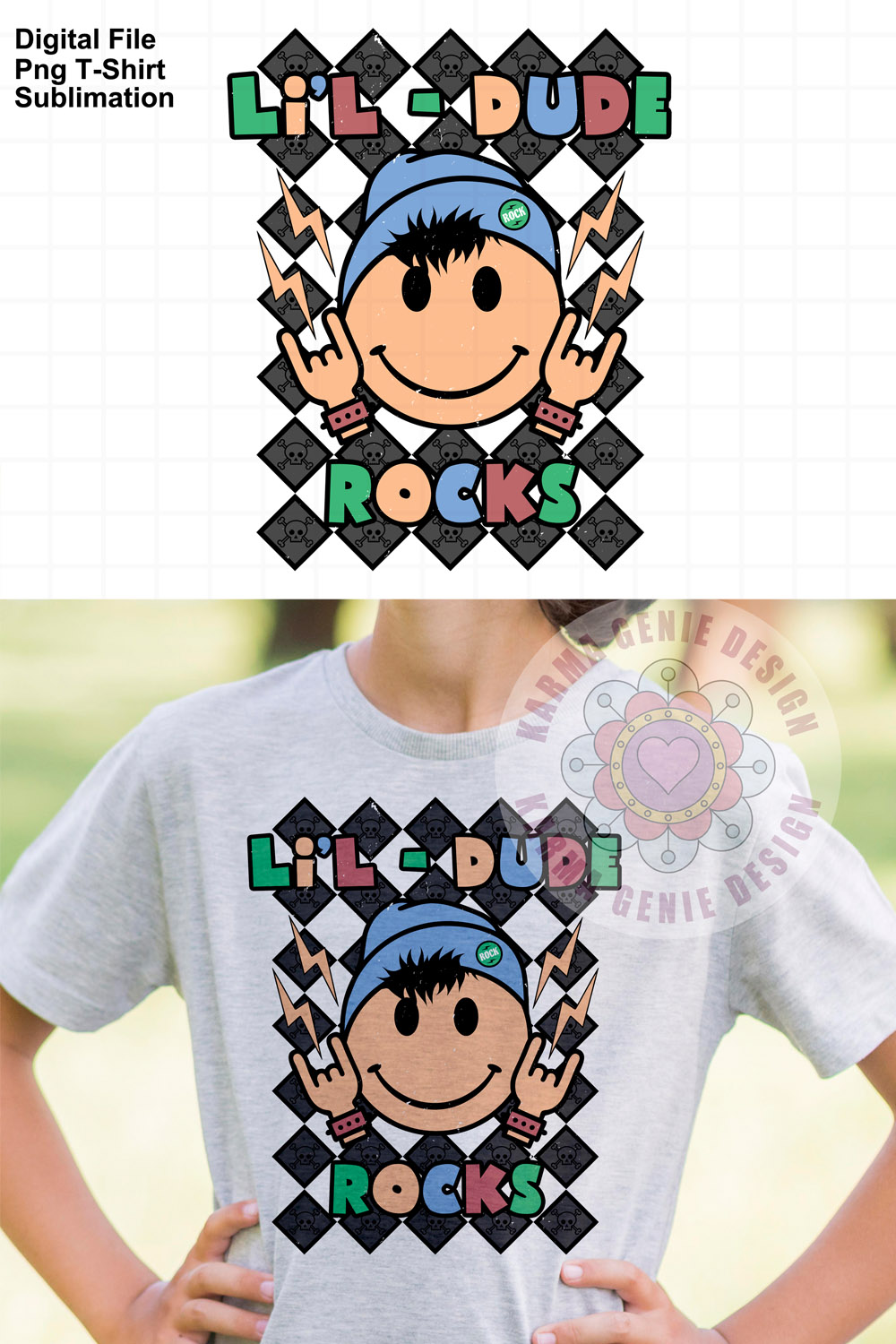 Li'l Dude Rocks - Boys T-Shirt Png pinterest preview image.