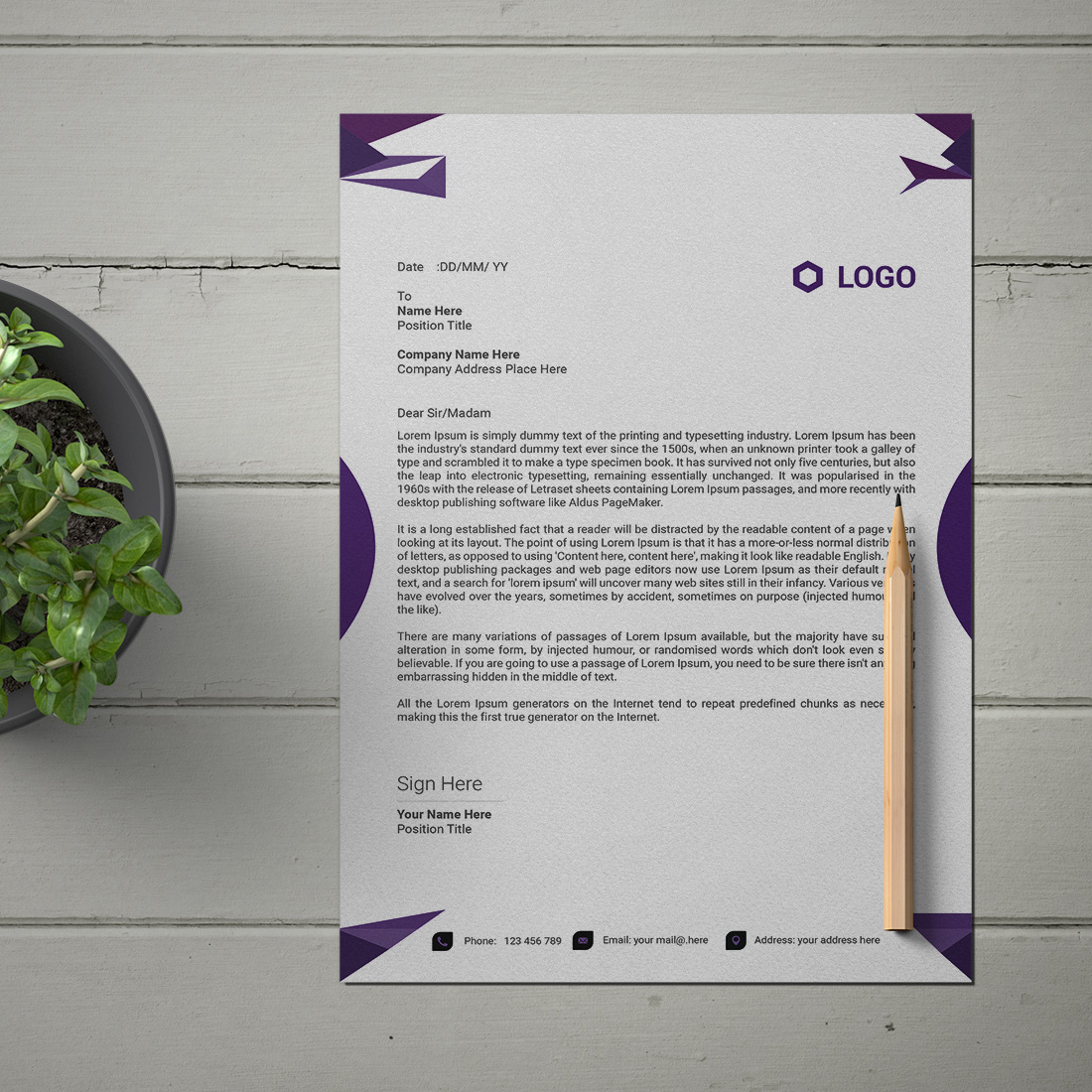 This is a letterhead design This template download contains one color letterhead design preview image.