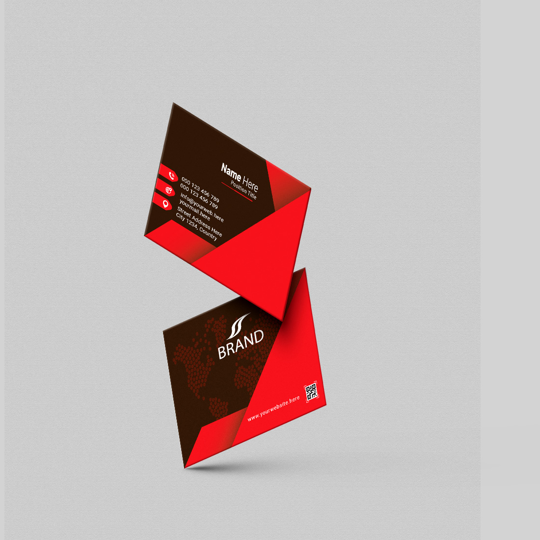 creative and simple modern business card design preview image.