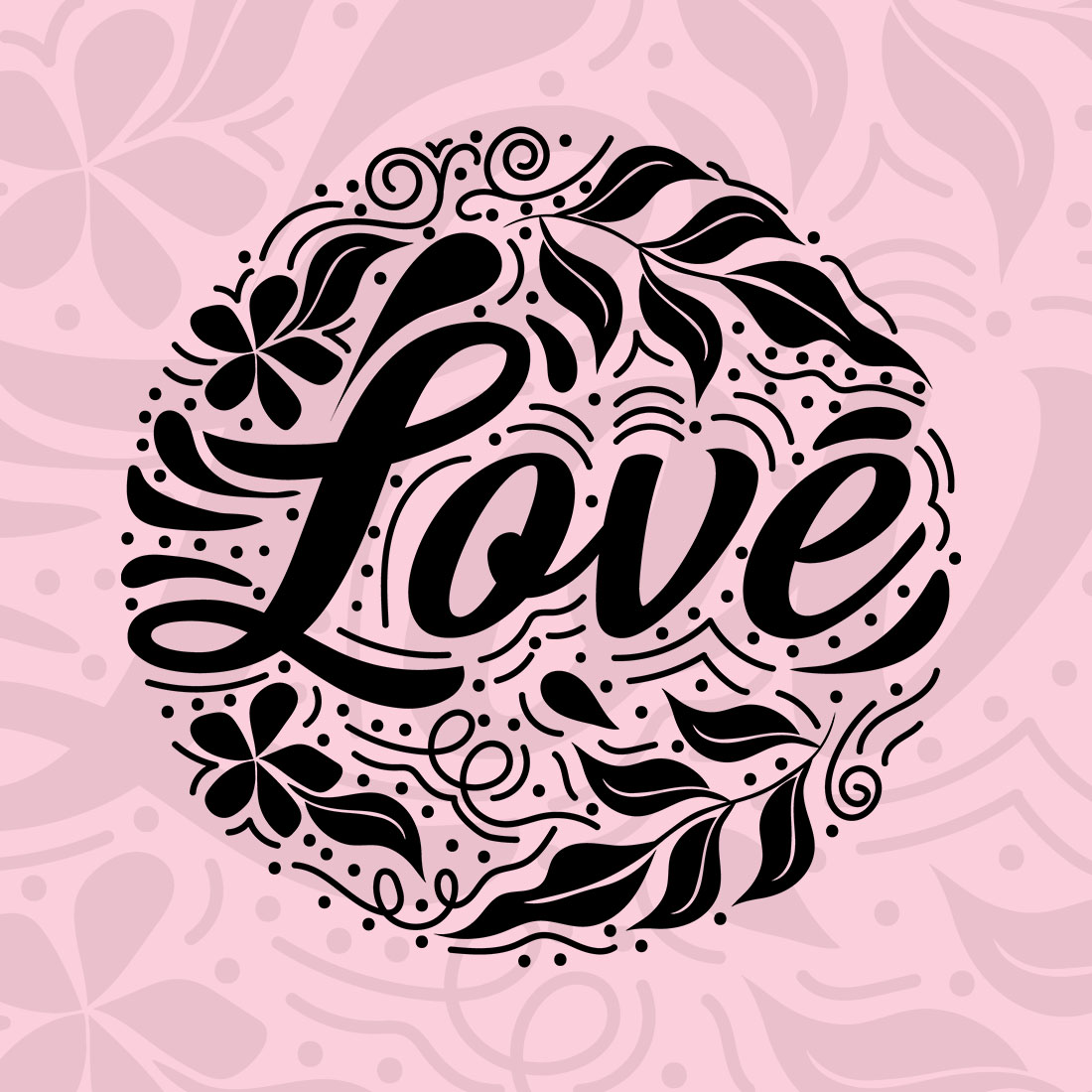 Love Typography Vector Graphic Design cover image.