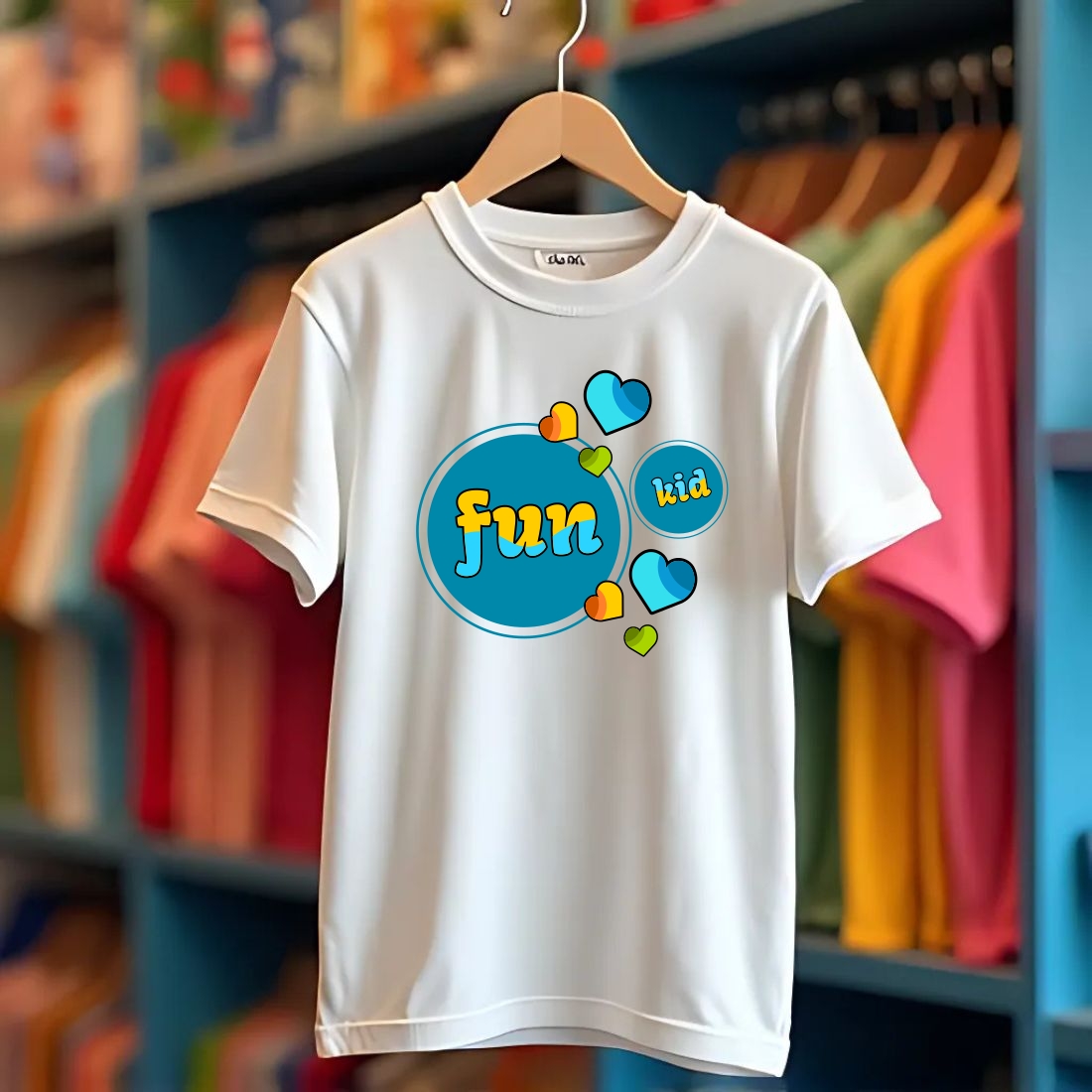 fun kid colorful t-shirt design cover image.