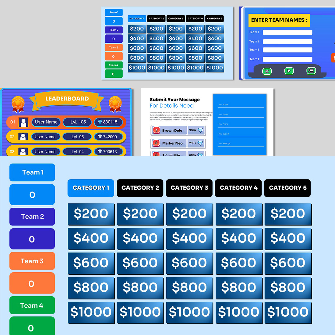 Jeopardy Game Keynote Online Presentation preview image.