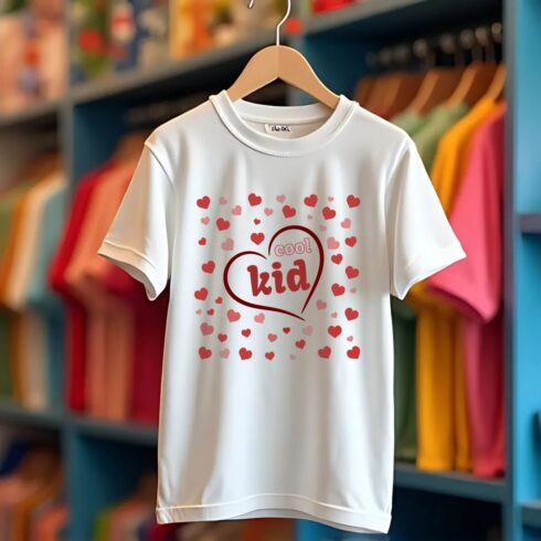 cool kid t-shirt with red hearts design cover image.