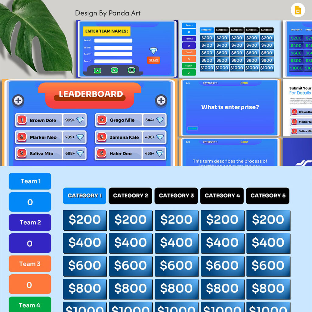 Google Slide Jeopardy Game Template - MasterBundles