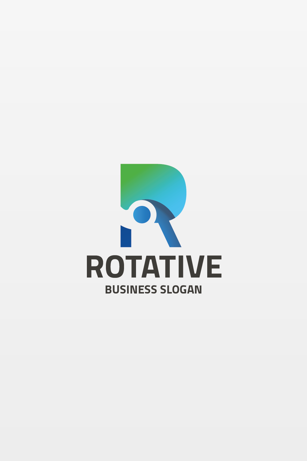 Rotative R Letter Logo pinterest preview image.