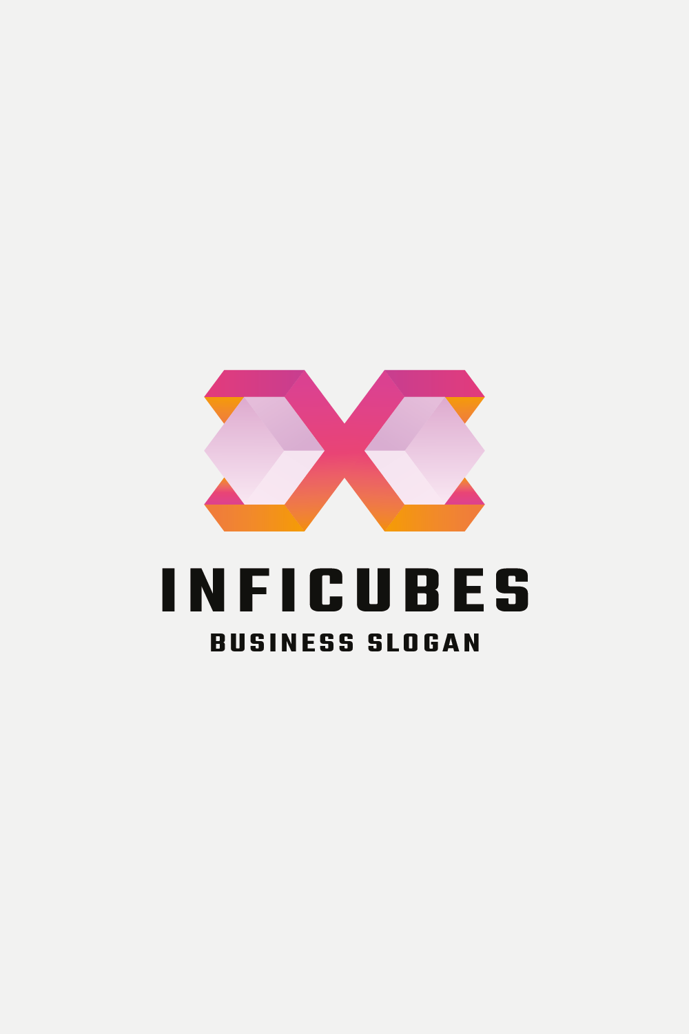 Hexagon Infinity Cubes Logo pinterest preview image.