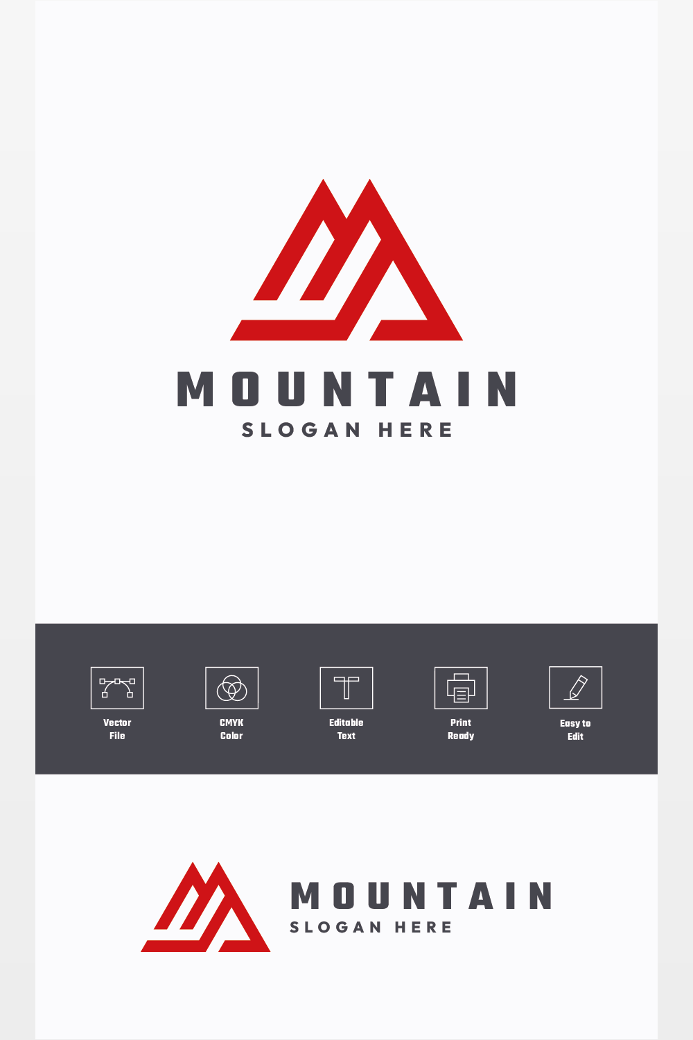 Letter M - Mountain Logo pinterest preview image.