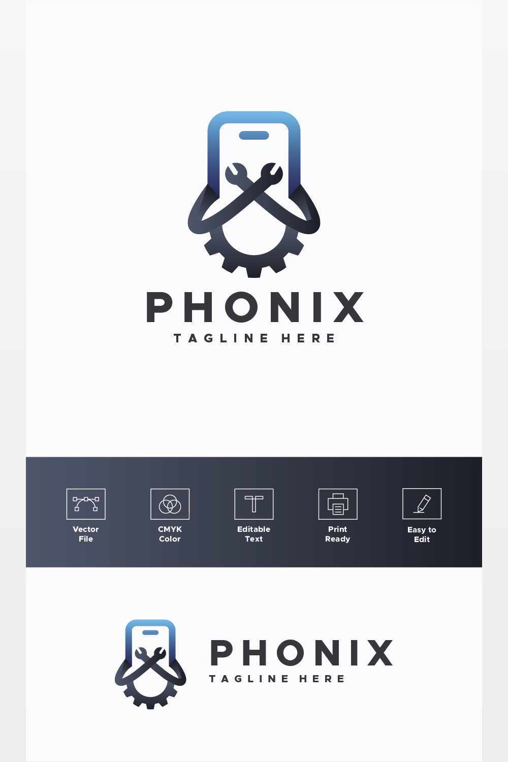 Phone Fix and Repair Logo pinterest preview image.