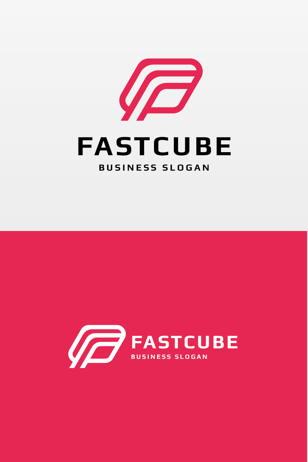 Fast Cube Letter F Logo pinterest preview image.